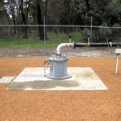 A water bore site displaying bore infrastructure and pipe.