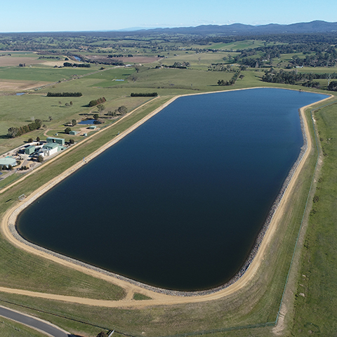 Water storage basin at Woodglen in Victoria.