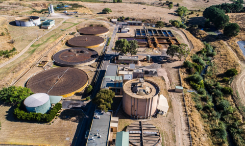 A recycled water treatment plant.