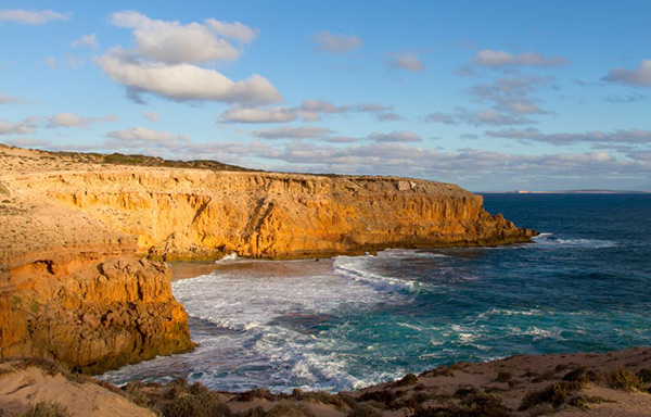 Rocky cliff by the sea at the Eyre Peninsula.