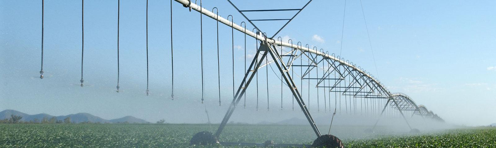 Irrigation machinery in a field