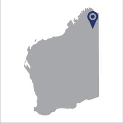 Map of WA pinpointing Kimberley region.